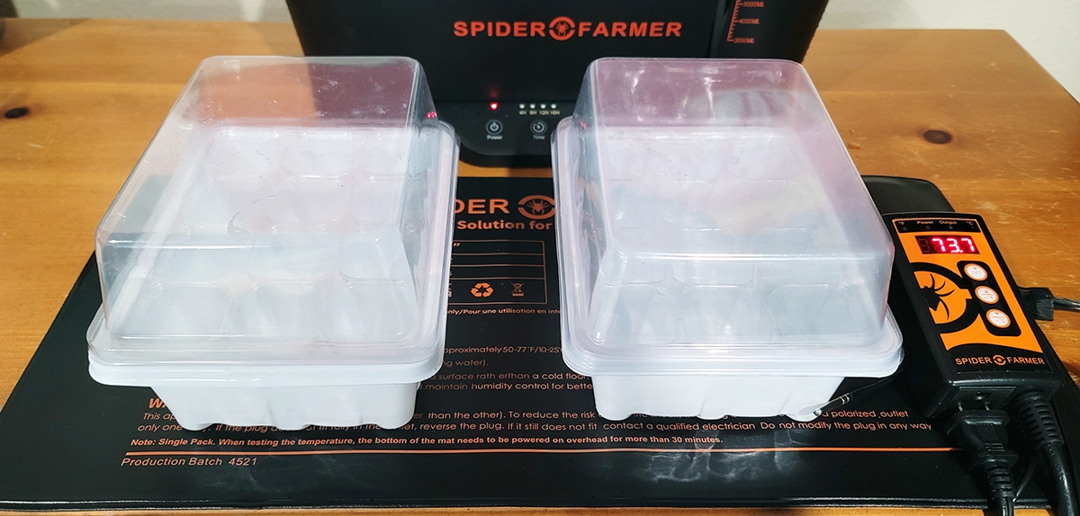 Spider Farmer seedling heat mat with digital thermostat