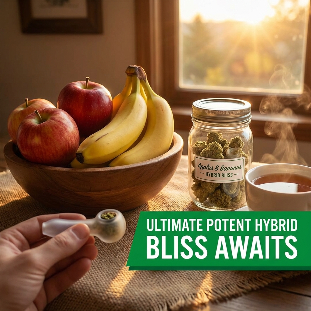 Illustration of Apples and Bananas Strain: Ultimate Potent Hybrid Bliss