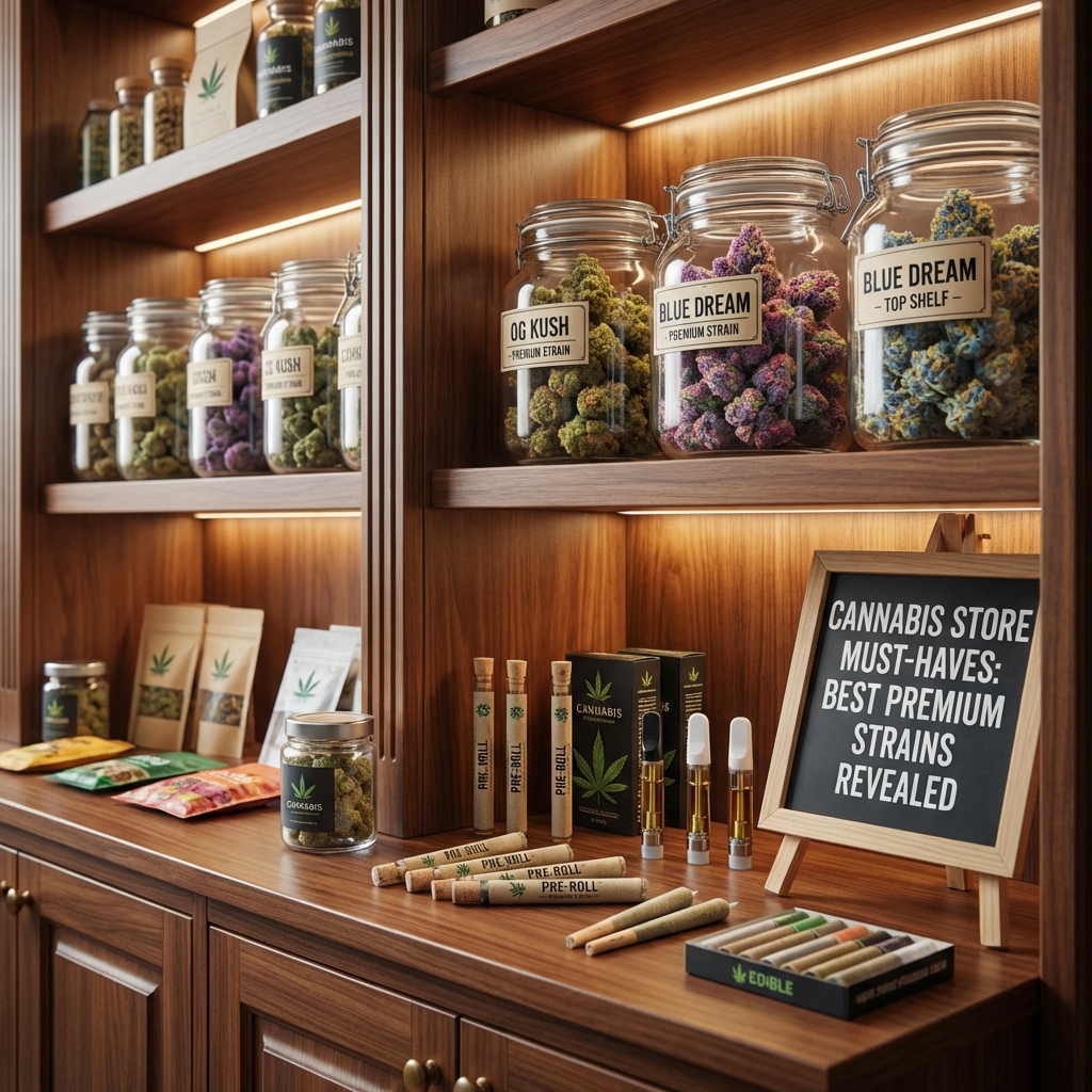 Illustration of Cannabis Store Must-Haves: Best Premium Strains Revealed