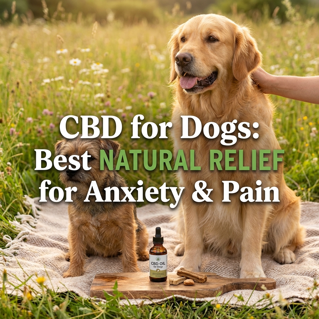 Illustration of CBD for Dogs: Best Natural Relief for Anxiety & Pain