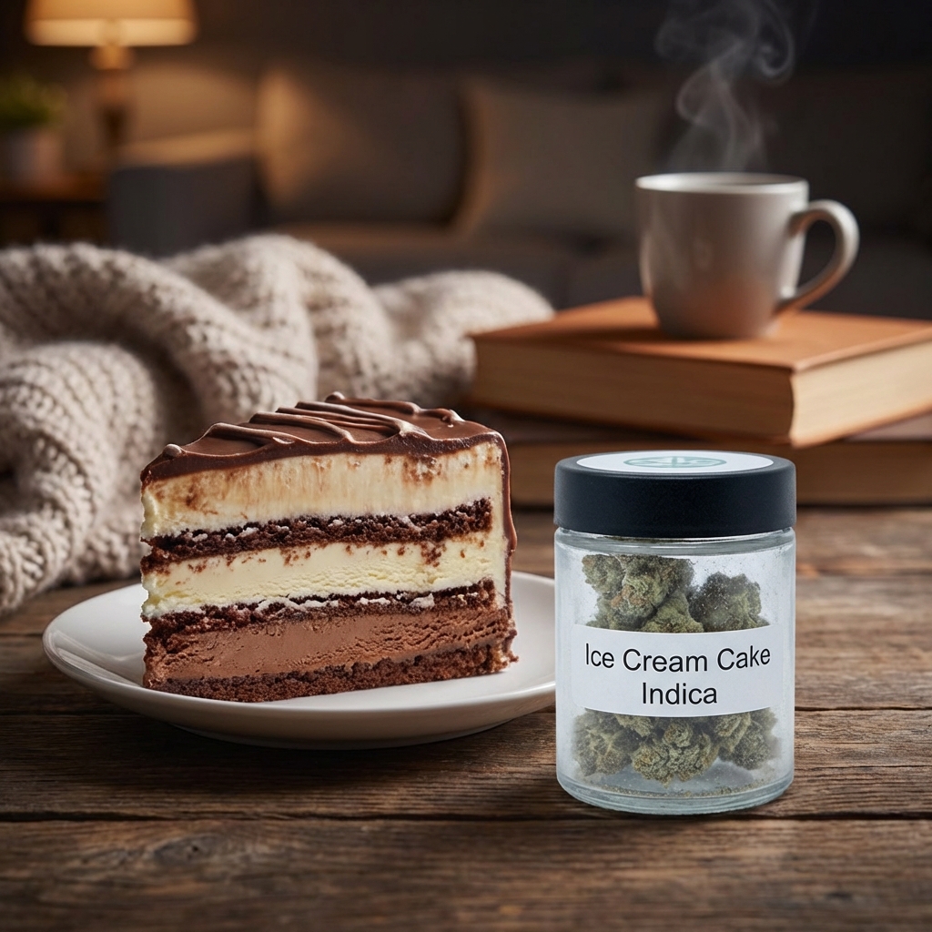 Illustration of Ice Cream Cake Strain: Must-Have Indica for Ultimate Relaxation